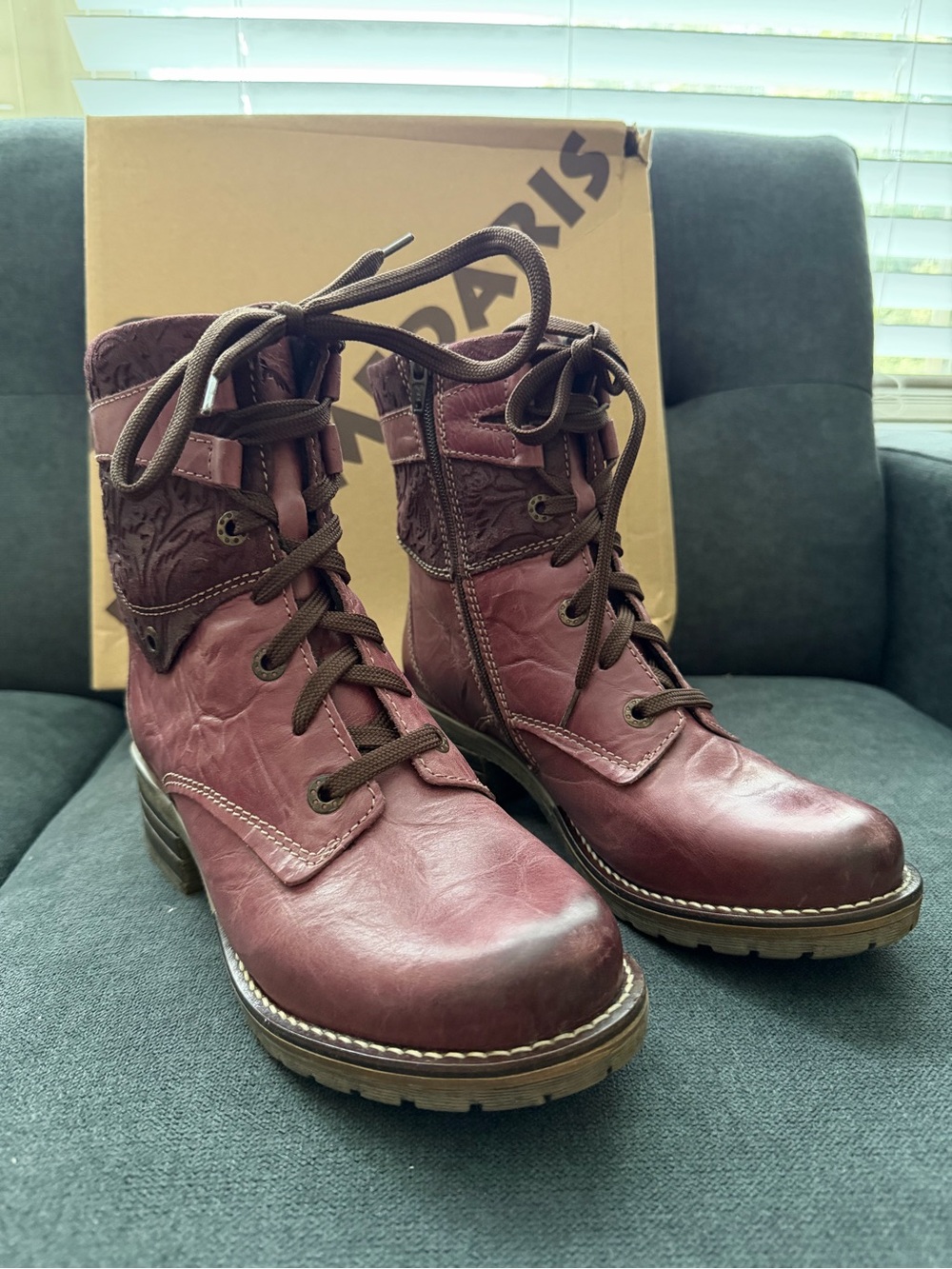 Dromedaris Kara Violet Leather Boots - Size 38 (US 7.5)